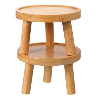 Imagem de Levemolo Suporte para plantas de madeira: 2 peças, mini banquinho, suporte de vaso de flores moderno para vasos de flores, jardim ao ar livre, pátio