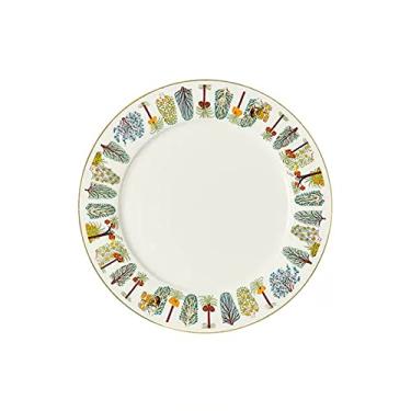Imagem de Prato de serviço Prato de bife de luxo de 8/10 polegadas Prato de comida ocidental Prato de porcelana com sensação de osso avançado para casa, restaurante e hotel (tamanho: 25,4 cm)
