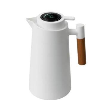 Imagem de Garrafa Térmica 1 Litro Com Termômetro Digital Display Led Café/Chá(Branca)