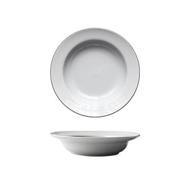 Imagem de Prato de Serviço Casa Cerâmica Frutas Prato de Jantar Chapéu Criativo Prato de Café da Manhã Restaurante Prato Profundo Porcelana Sopa Pratos de Jantar Lava-Louças Placas Seguras para Micro-