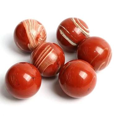 Imagem de Atacado cristal natural polido esfera de jaspe vermelho bola para decoração 1 peça pedras primárias e minerais (tamanho: 55 mm-60 mm)