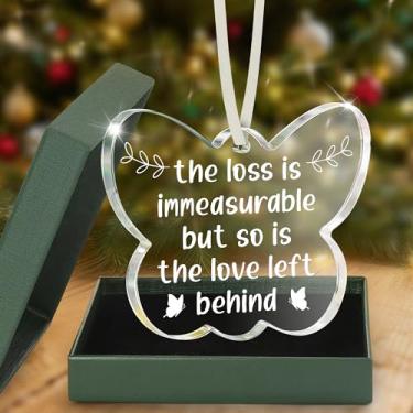 Imagem de The Loss is Immeasurable But So is The Love Left Behind Ornamento memorial borboleta lembrança simpatia presente para perda luto tributo lembrança família conforto decoração funeral aniversário