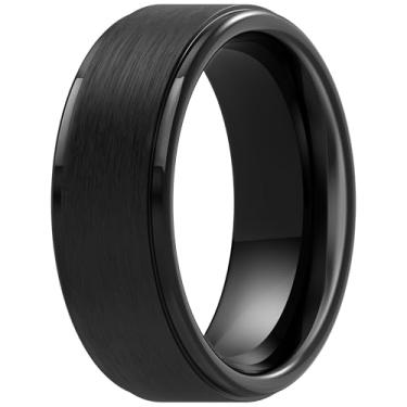 Imagem de ThunderFit Anéis de casamento masculinos de silicone, alianças de casamento de borracha de 10 mm de largura e 2,5 mm de espessura - pacote variado 1-7
