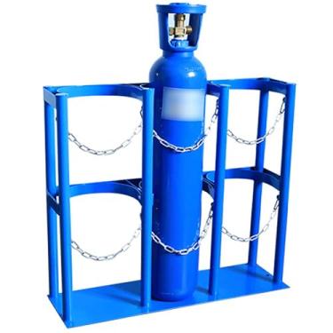 Imagem de Rack de armazenamento de cilindro de oxigênio ajustável 8/9/10L - Suporte independente com corrente protetora para uso doméstico e clínicas, laboratório e hospital (65 cm/25,6 pol.)