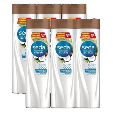 Imagem de Kit 6 Shampoo Seda Joias Da Natureza Óleo De Coco 425Ml