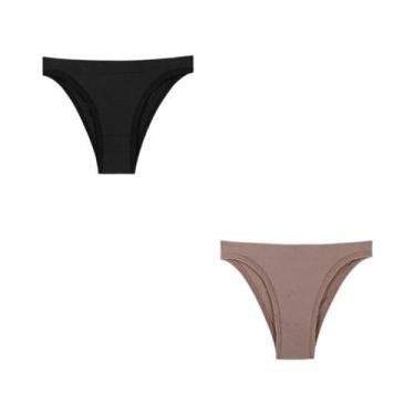 Imagem de Calcinhas Femininas Sem Costura De Cintura Baixa 2 Peças Lingerie Sexy