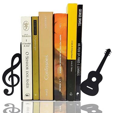 Imagem de SUPORTE APARADOR DE LIVROS CDS DVDS BIBLIOCANTO MÚSICA CLAVE VIOLÃO PECULIARTES