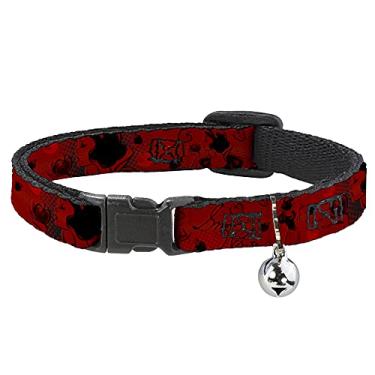 Imagem de Buckle-Down Coleira Breakaway para gatos – poses brancas da neve/vermelho maçã meio-ton/preto – 1,27 cm de largura – serve para pescoço de 20,32 a 30,48 cm – Médio