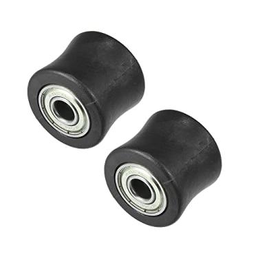 Imagem de Motoforti 2 peças 8 mm Corrente de acionamento polia corrente de ajuste tensor guia de roda de borracha para bicicleta de rua, motocicleta, quadriciclo, preto