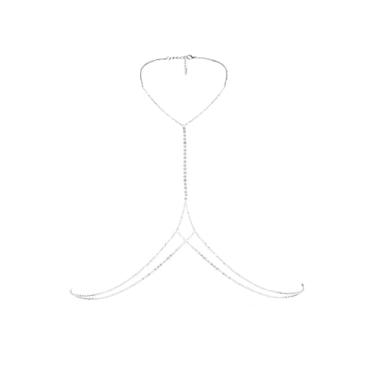 Imagem de Correntes corporais, joias femininas sexy, corrente de cintura, biquíni, acessórios de praia, para mulheres acessórios moda Blogueira instagram (Prateada)