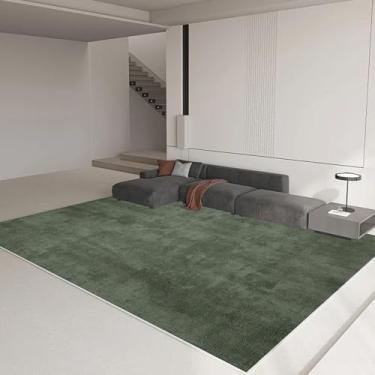 Imagem de Tapete leve, luxuoso, verde, simples, para escritório, com sensação de cor sólida e alta qualidade (80 x 160 cm, 2,6 x 5,3 pés/FSXB124)