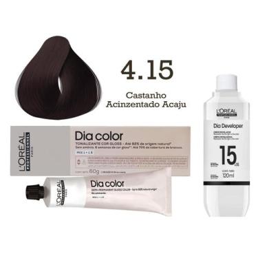 Imagem de Tonalizante Dia Color 4.15 Castanho Acinzentado Acaju + Emulsão Revela