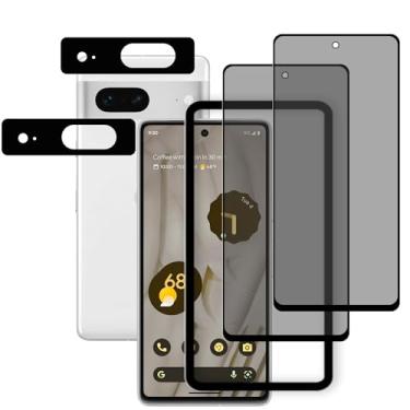 Imagem de HKKAIS [Pacote com 2-2 protetores de tela de privacidade, projetado para Google Pixel 7, antiespião, filme de vidro temperado privado, pacote com 2 unidades