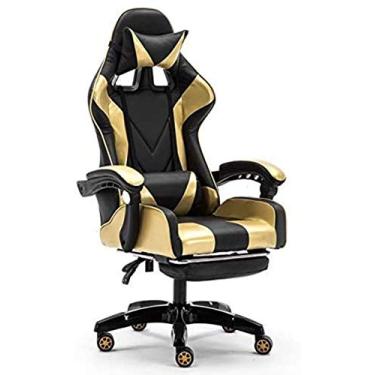 Imagem de UISLA Computador, braço ergonômico para jogos, escritório, esportes, corrida, ouro, com apoio para os pés