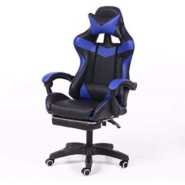 Imagem de Mesa ergonômica para jogos, corrida, escritório, ajustável, com encosto de cabeça e braço lombar, dourado 2