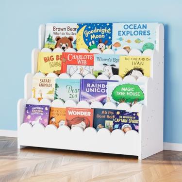 Imagem de SpaceAid Estante recortada de 4 camadas, estante Montessori para crianças, organizador de livros de madeira, móveis para salas de crianças, sala de jogos, berçário e sala de aula, 75 cm de largura