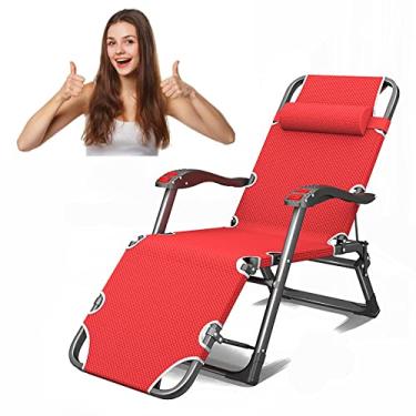 Imagem de Cadeira de pátio reclinável grande acolchoada ajustável com suporte de 200 kg, cadeira reclinável dobrável para ambientes internos e externos