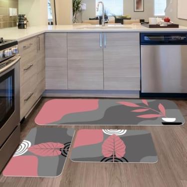 Imagem de Passadeira Cozinha, Kit 3 Tapetes para Cozinha Antiderrapante Mandala Vermelha, Elegante e Refinado(07)