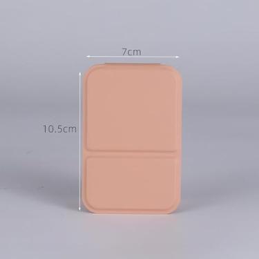 Imagem de Espelho de maquiagem portátil de couro sintético compacto dobrável para viagem, acampamento, escritório em casa (rosa)