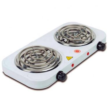 Imagem de Fogão Elétrico Portátil Fogareiro 2 Boca Camping Branco 110v - Ladiv C
