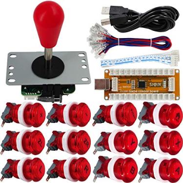 Imagem de SJ@JX Controle de jogo Arcade Codificador USB Gamepad Botão Microswitch Joystick de 8 vias para Nintendo Switch PC PS3 Retropie Raspberry Pi MAME