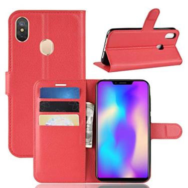 Imagem de LEAGOO S9 Capa, carteira flip de couro PU premium com compartimento para cartão, suporte e fecho magnético [capa interior TPU à prova de choque] Compatível com LEAGOO S9