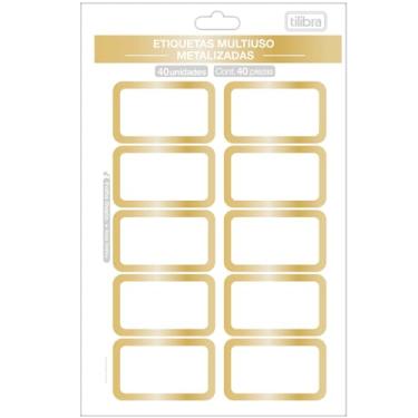 Imagem de Tilibra - Etiqueta Adesiva Dupla Dourada Retangular