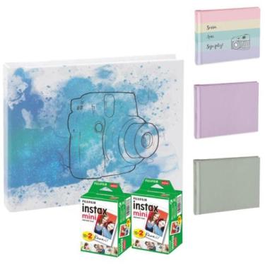 Imagem de Kit 40 fotos Instax mini Fujifilm + Álbum Autoadesivo Azul