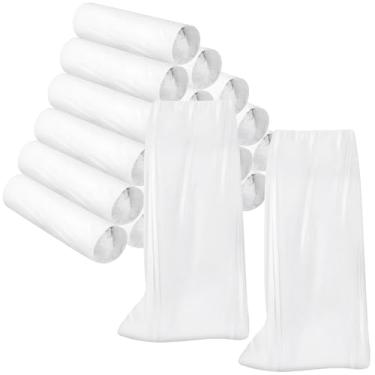 Imagem de Capas de sapato descartáveis descartáveis de plástico antiderrapante capas longas impermeáveis para sapatos capas de sapatos de segurança capas de sapato de 55 cm de altura para homens mulheres uso em dias chuvosos (branco, 180 peças)