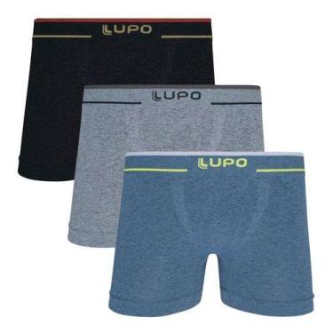 Imagem de Kit 3 Cueca Boxer Lupo Masculina Plus Microfibra Sem costura 17800, So