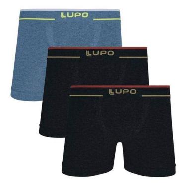 Imagem de Kit 3 Cueca Boxer Lupo Masculina Plus Microfibra Sem costura 17800, So