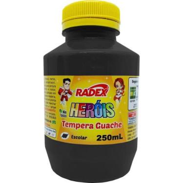 Imagem de Tinta Guache 250ML Preto - Pacote com 3 Unidades - Radex