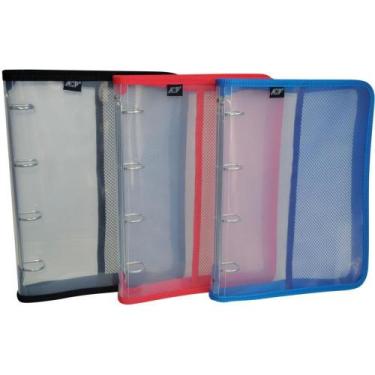 Imagem de Fichário de PVC Transparente com Zíper e 4 Argolas - Tamanho Universit