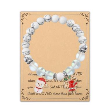 Imagem de FUSTMW Pulseira de Papai Noel, pulseira de joias de Feliz Natal, presentes de Natal festivos, presentes de Natal, Large, Metal, nagem