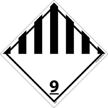 Imagem de DL50P National Marker Dot Placard Sign, Classe 9, 26 cm x 26 cm, vinil Ps