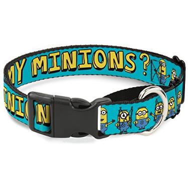 Imagem de Buckle-Down Coleira para cães com gamarra 6 Minions Standing Where Are My Minions Turquesa 23 a 38 cm 2,5 cm de largura