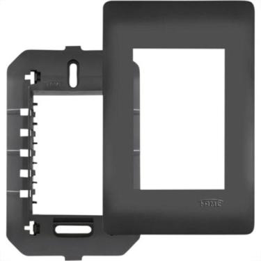 Imagem de Espelho Placa Fame Habitat Black 4075 4X2 3 Mod