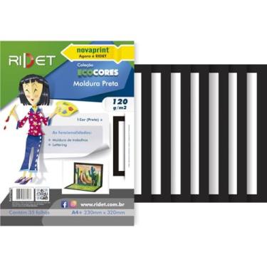 Imagem de Bloco para Desenho, Moldura Preta, A4, 120g, 35 Folhas, 23cm X 32cm, Novaprint/Ridet