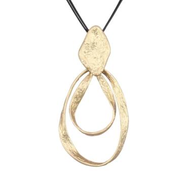 Imagem de joymiao Colar de couro para mulheres, pingente grande, gargantilha hippie, vintage, colar grosso, boêmio, para mulheres, Couro sintético Zinco, Sem Pedra Preciosa