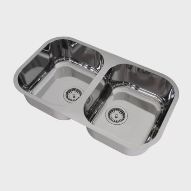 Imagem de Cuba Dupla Docol Spice 71x40 017018CH Inox Alto Brilho