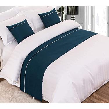 Imagem de Cachecol de corredor de cama de hotel para cama king size, luz de luxo, qualidade sólida, decoração de cama sem desbotamento, protetor de colcha, mantas macias para pés da cama, toalha de cauda para