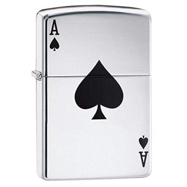 Imagem de Zippo Isqueiro de bolso Ace of Spades 24011, cromado altamente polido