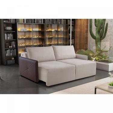 Imagem de Estofado Retrátil 220Cm Com Usb Urban Estofart Bege/Marrom