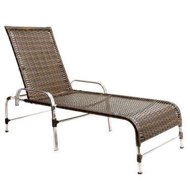 Imagem de Espreguiçadeira Esteira Catar de Alumínio Piscina Pedra Ferro