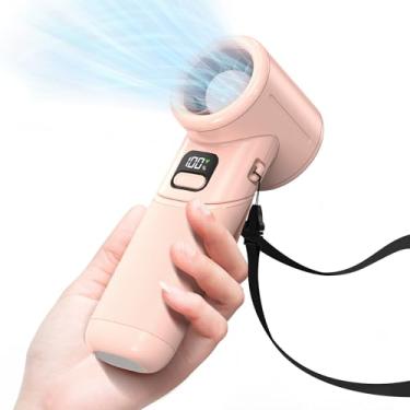 Imagem de Ventilador turbo portátil portátil, bateria recarregável de 5000 mAh, resfriamento máximo de 20 horas, 5 velocidades de até 11000 RPM, design giratório, ventilador de bolso pessoal 4 em 1 com cordão