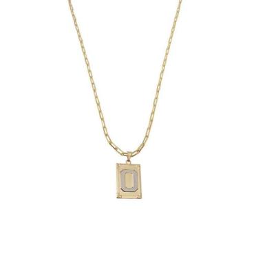 Imagem de Cordão 50Cm Masculino Feminino Pingente Letra O Banhado Ouro - Anaisa 