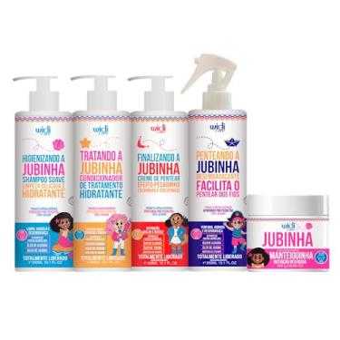 Imagem de Kit Widi Care Jubinha Infantil Shampoo, Condicionador, Creme de Pentear Pesadinho, Spray Desembaraçante, Manteiguinha