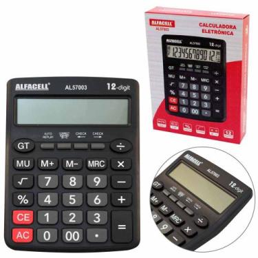 Imagem de Calculadora eletronica 12 digitos a pilha 20,5x15,5cm - ALFACELL/IMPOR