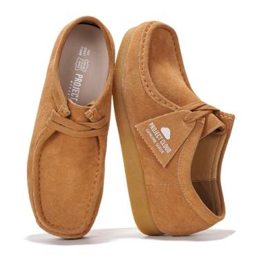 Imagem de Project Cloud Sapatos femininos 100% de couro genuíno - Palmilha de espuma viscoelástica, sapatos Oxford para mulheres, calçados - Mocassins casuais de trabalho com sola antiderrapante leve com renda