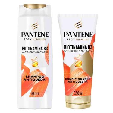 Imagem de Kit Pantene PRO-V Miracles Antiqueda & Nutrição Biotinamina B3 Shampoo 300ml e Condicionador 150ml